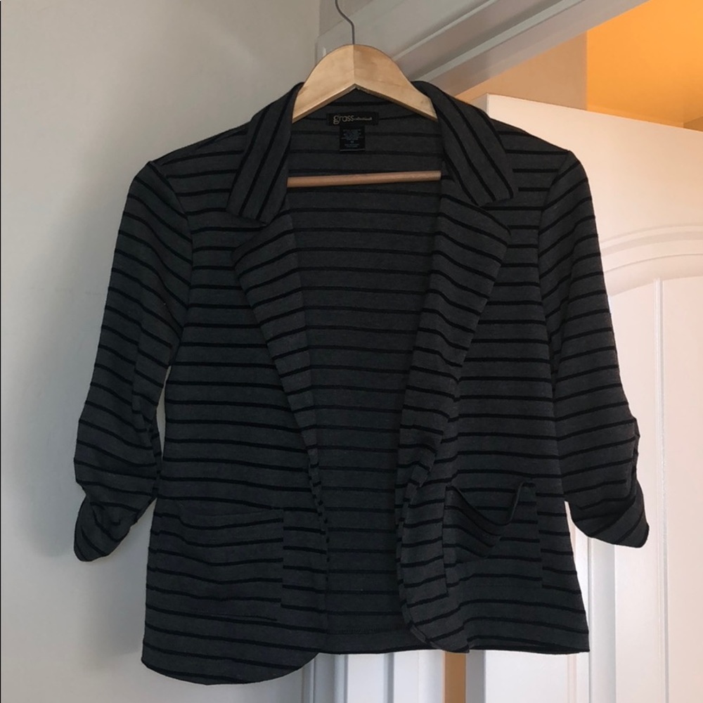Gray/Black striped blazer